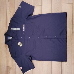REEBOK ON FIELD Dallas Cowboys NFL Solid Navy Small Short‎ Sleeve Shirt NEW